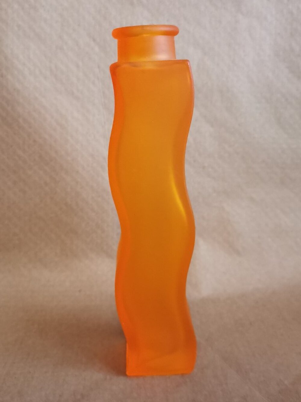 Ikea Skamt Wavy Wiggly Vase Bud Retro Design Frosted Glass 8.5" Tall